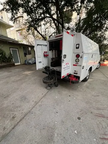Magnet Plumbing service vehicle on-site for Water Heater Repair in East Lake Park